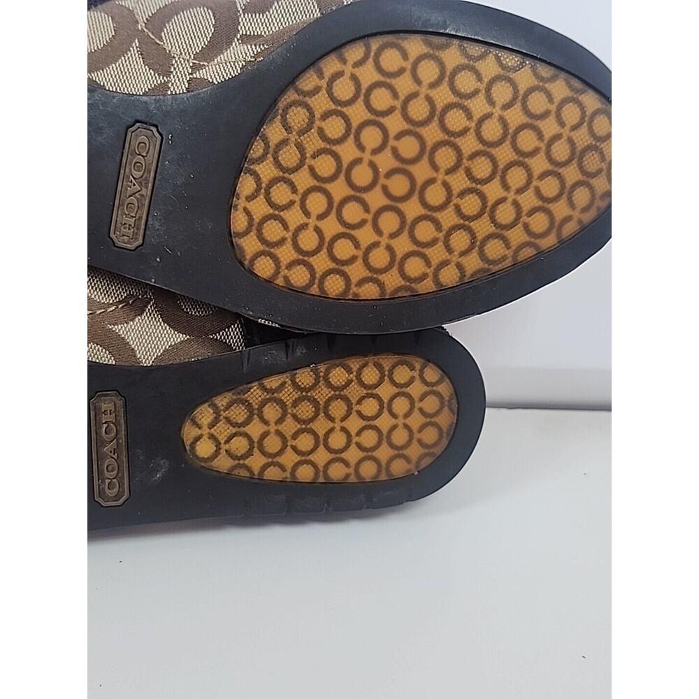 Coach Women's Kelbie Shoes Size 7M Brown Signature Lace Up Sneakers Casual 7M - Picture 9 of 10
